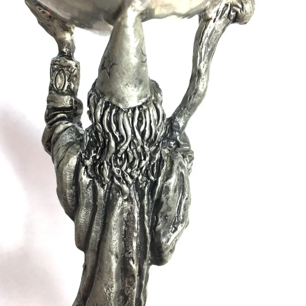 * Ballena Bay Hand Crafted Pewter Art Wizard Goblet Cup 8” Vtg